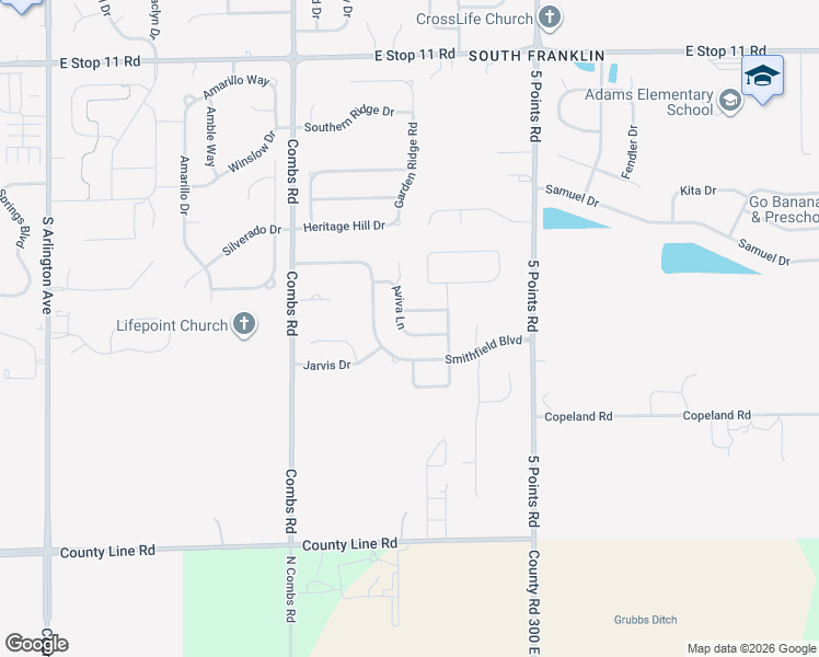 map of restaurants, bars, coffee shops, grocery stores, and more near 6726 Aviva Way in Indianapolis