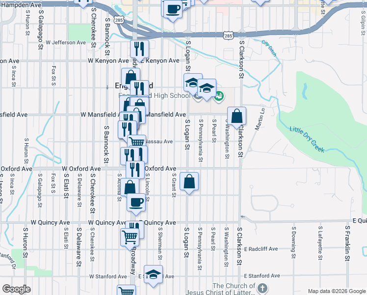 map of restaurants, bars, coffee shops, grocery stores, and more near in 