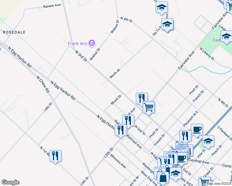 map of restaurants, bars, coffee shops, grocery stores, and more near 562 North 3rd Street in Hammonton