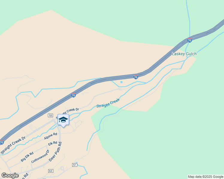 map of restaurants, bars, coffee shops, grocery stores, and more near 1153 Straight Creek Drive in Dillon