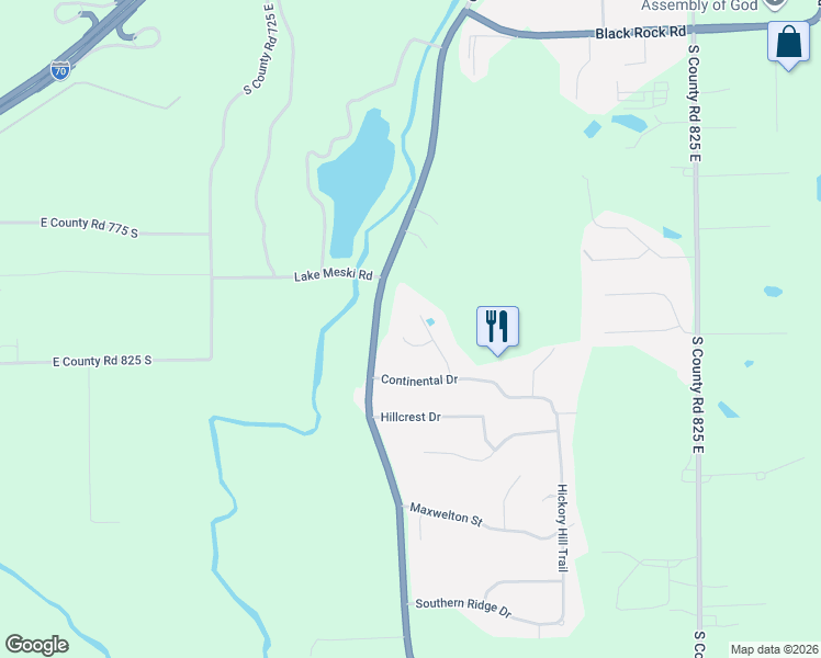 map of restaurants, bars, coffee shops, grocery stores, and more near 7654 Congress Court in Mooresville