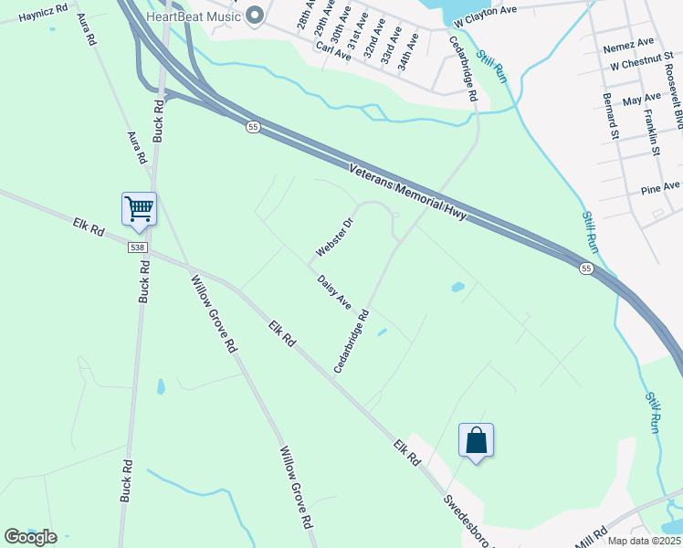 map of restaurants, bars, coffee shops, grocery stores, and more near 342 Cedarbridge Road in Gloucester County