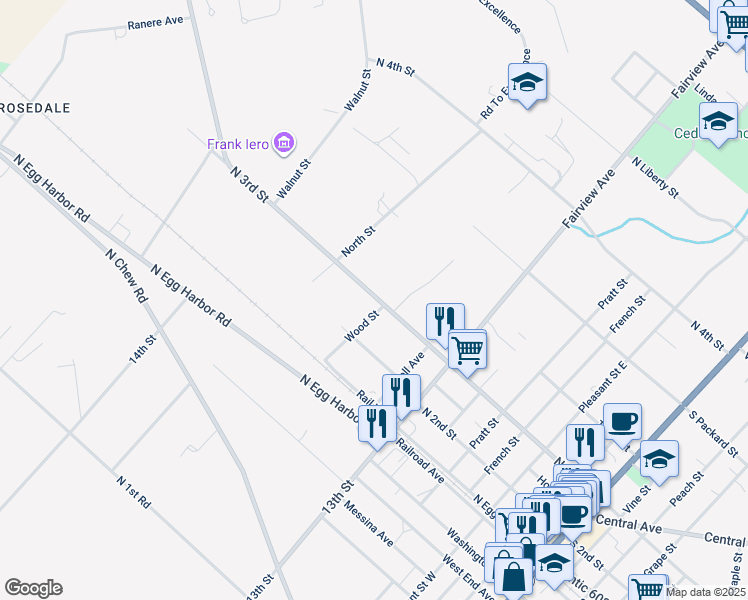 map of restaurants, bars, coffee shops, grocery stores, and more near 562 North 3rd Street in Hammonton