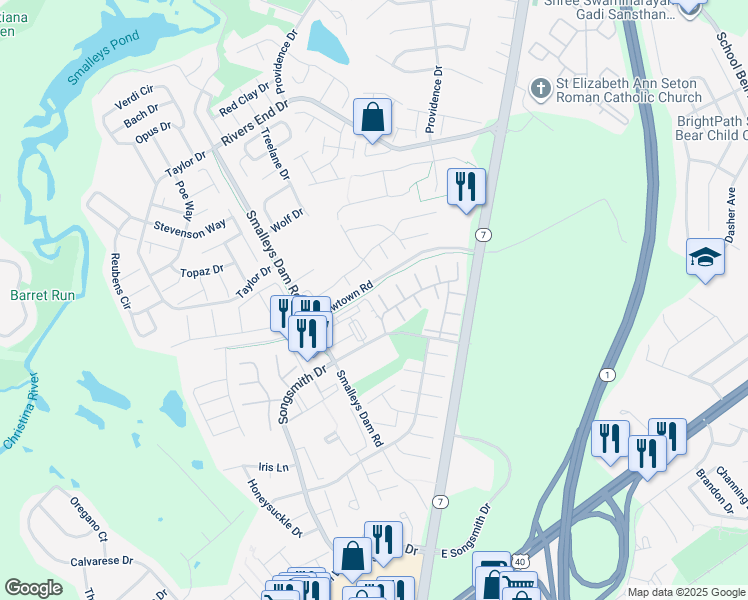 map of restaurants, bars, coffee shops, grocery stores, and more near 1007 Jefferson Building in Newark