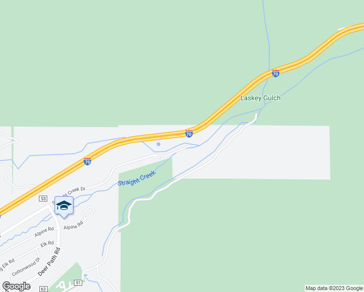 map of restaurants, bars, coffee shops, grocery stores, and more near 1414 Straight Creek Drive in Dillon