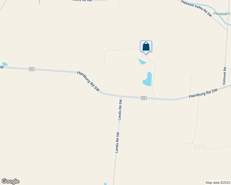 map of restaurants, bars, coffee shops, grocery stores, and more near 5290 Hamburg Road Southwest in Amanda