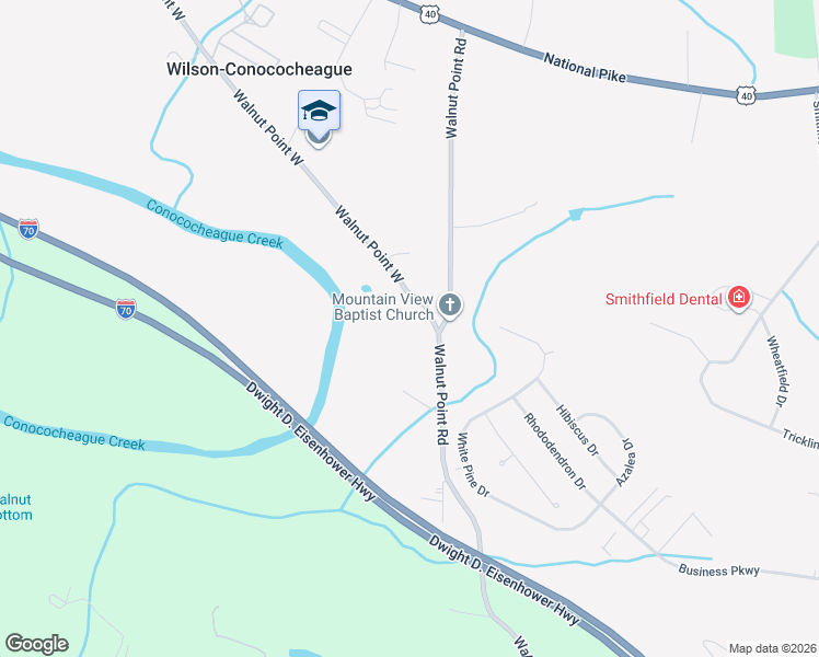map of restaurants, bars, coffee shops, grocery stores, and more near 12110 Walnut Point West in Hagerstown