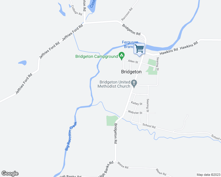 map of restaurants, bars, coffee shops, grocery stores, and more near in Bridgeton