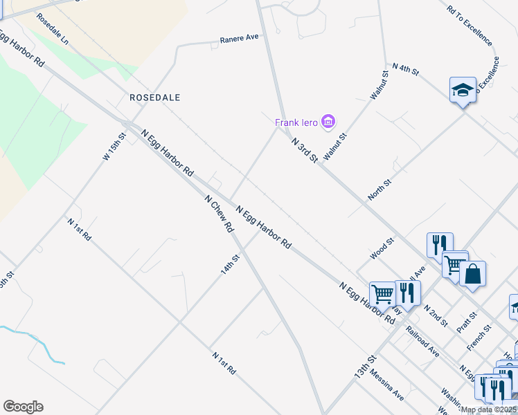 map of restaurants, bars, coffee shops, grocery stores, and more near 835 North Egg Harbor Road in Hammonton