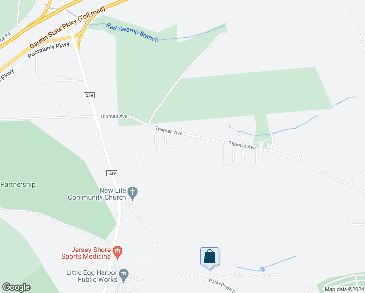 map of restaurants, bars, coffee shops, grocery stores, and more near 19 Driftwood Drive in Little Egg Harbor Township