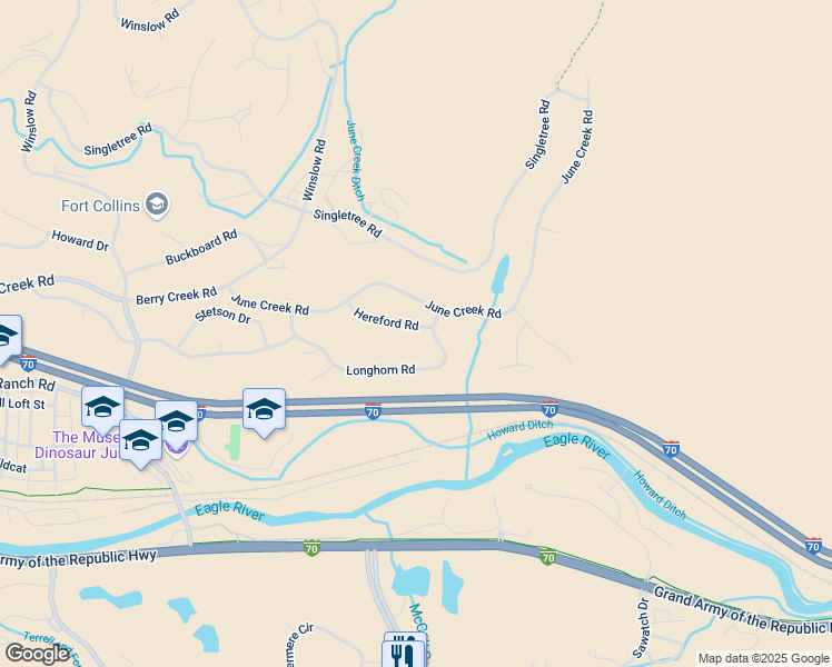 map of restaurants, bars, coffee shops, grocery stores, and more near 133 Hereford Rd in Edwards