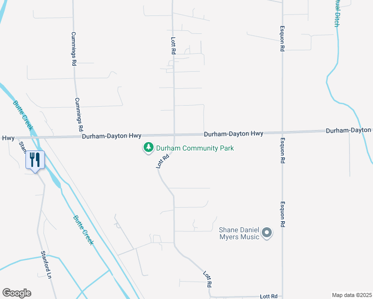 map of restaurants, bars, coffee shops, grocery stores, and more near 1779 Durham-Dayton Highway in Durham