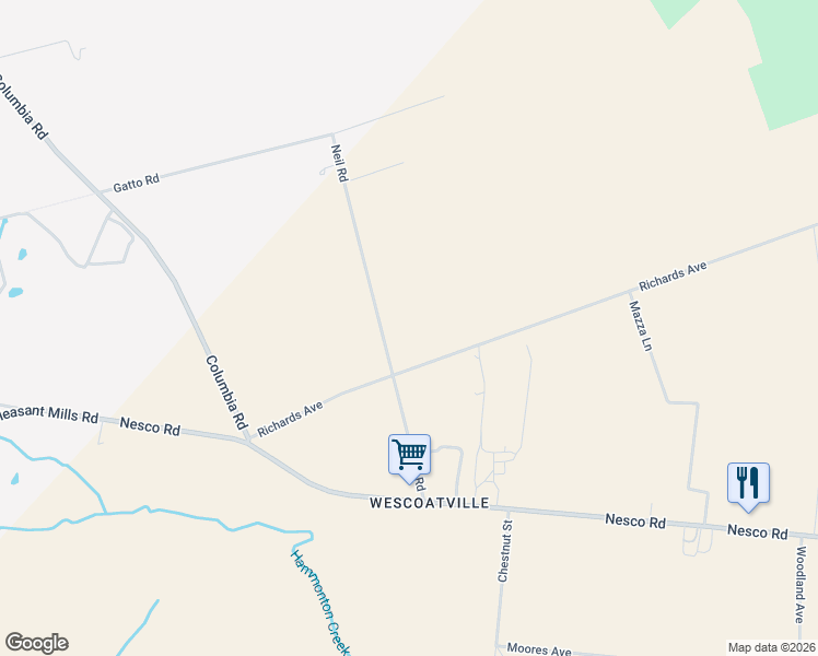 map of restaurants, bars, coffee shops, grocery stores, and more near 3104 Neil Road in Hammonton