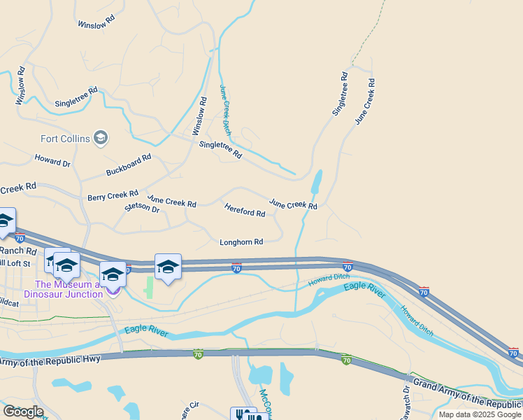 map of restaurants, bars, coffee shops, grocery stores, and more near 133 Hereford Road in Edwards