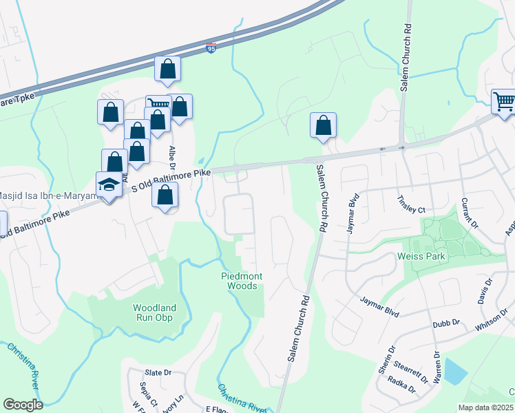 map of restaurants, bars, coffee shops, grocery stores, and more near 512 East Hanna Drive in Newark