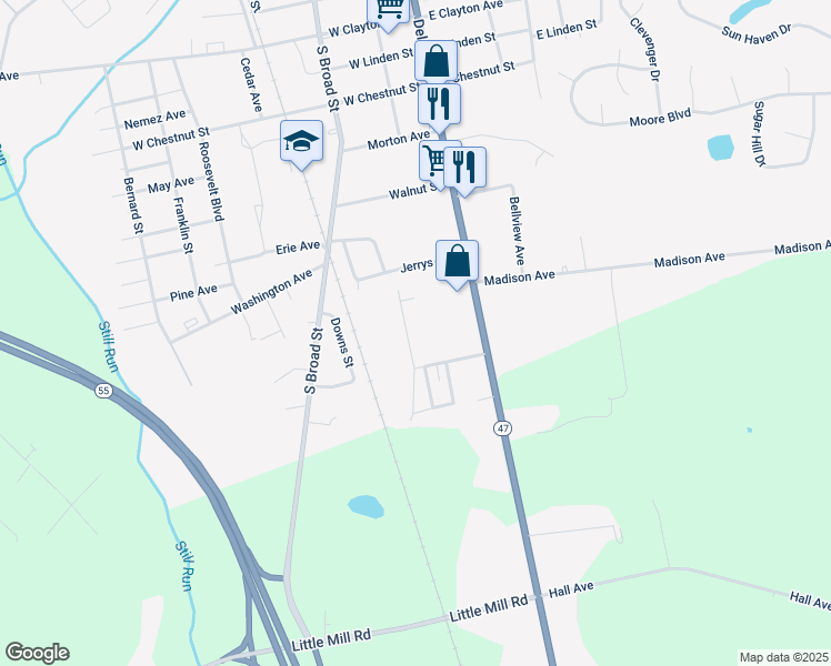 map of restaurants, bars, coffee shops, grocery stores, and more near 87 Morrow Avenue in Clayton