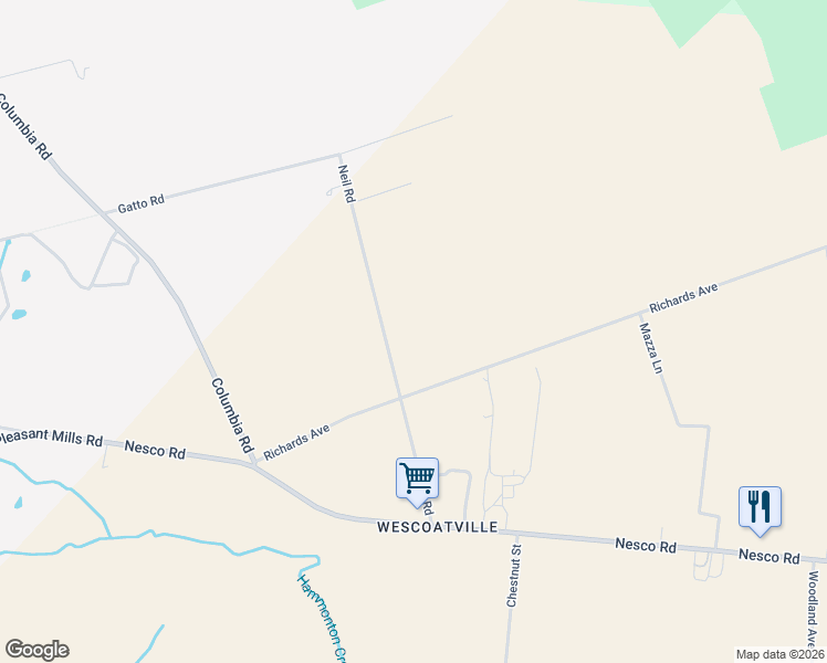 map of restaurants, bars, coffee shops, grocery stores, and more near 3104 Neil Road in Hammonton