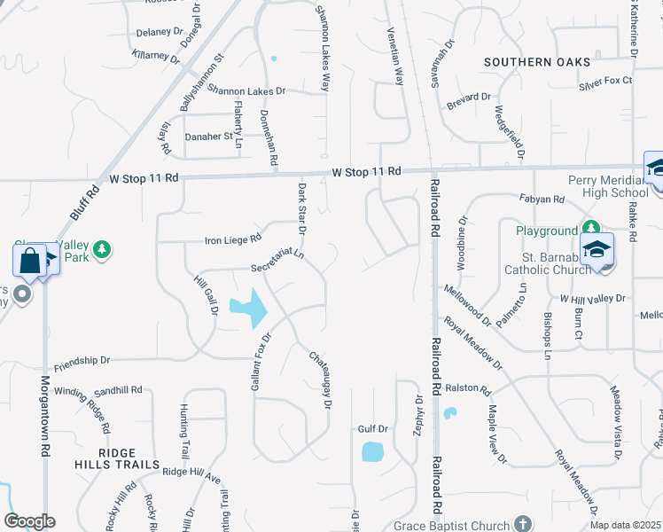 map of restaurants, bars, coffee shops, grocery stores, and more near 8210 Bold Forbes Court in Indianapolis