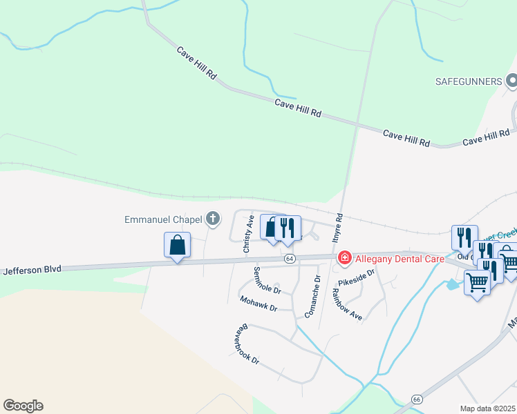map of restaurants, bars, coffee shops, grocery stores, and more near 22104 Holiday Drive in Smithsburg