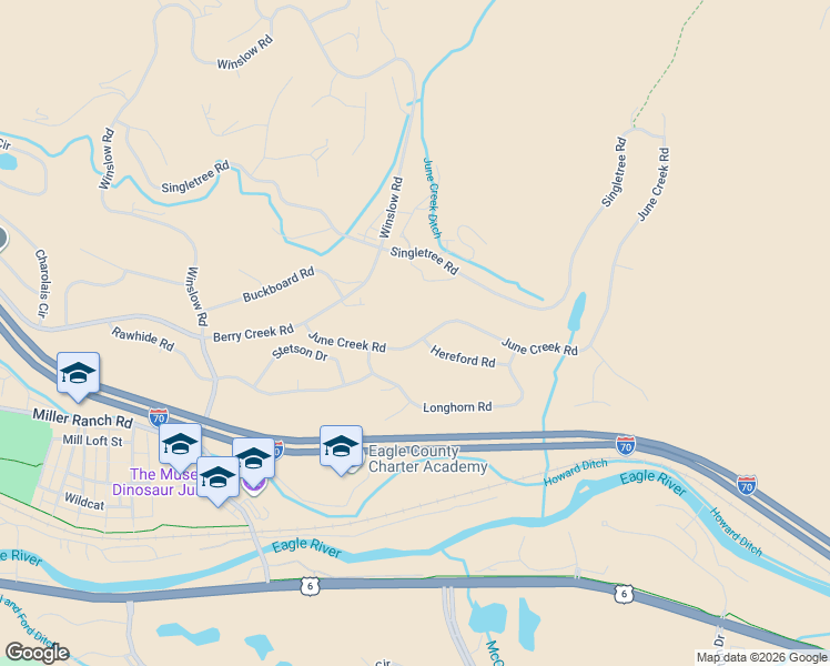 map of restaurants, bars, coffee shops, grocery stores, and more near 230 June Creek Road in Edwards