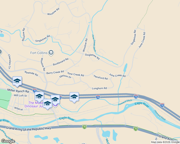 map of restaurants, bars, coffee shops, grocery stores, and more near 230 June Creek Road in Edwards