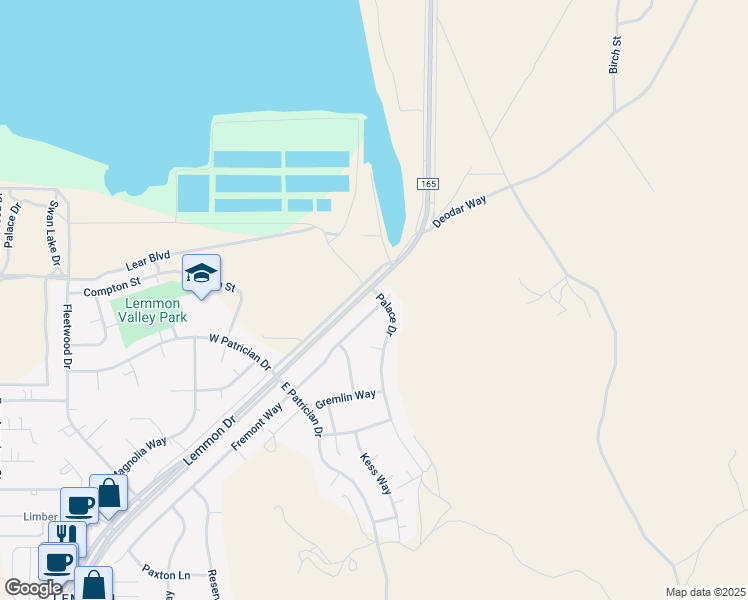 map of restaurants, bars, coffee shops, grocery stores, and more near 9545 Fremont Way in Reno