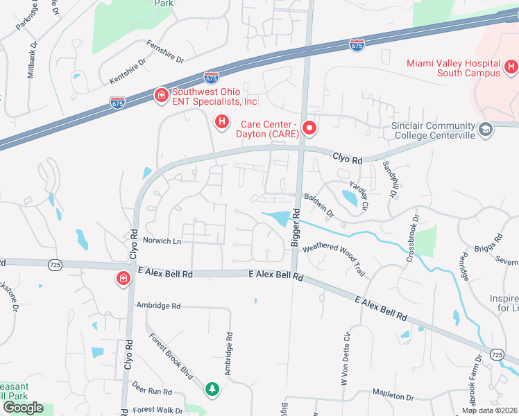 map of restaurants, bars, coffee shops, grocery stores, and more near 1400 Lake Pointe Way in Centerville
