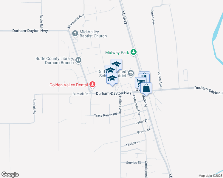 map of restaurants, bars, coffee shops, grocery stores, and more near 9421 Putney Drive in Durham