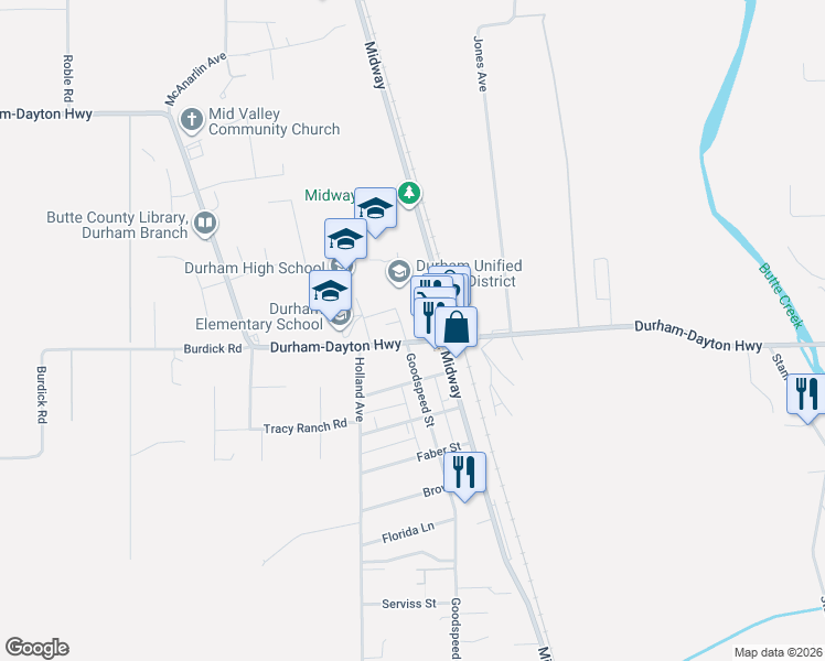 map of restaurants, bars, coffee shops, grocery stores, and more near 9408 Goodspeed Street in Durham