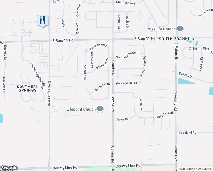 map of restaurants, bars, coffee shops, grocery stores, and more near 8344 Crosser Drive in Indianapolis