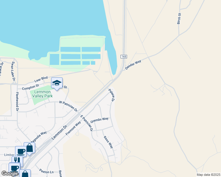 map of restaurants, bars, coffee shops, grocery stores, and more near 9545 Fremont Way in Reno