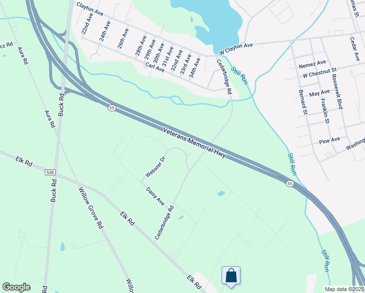 map of restaurants, bars, coffee shops, grocery stores, and more near 710 Webster Drive in Elk