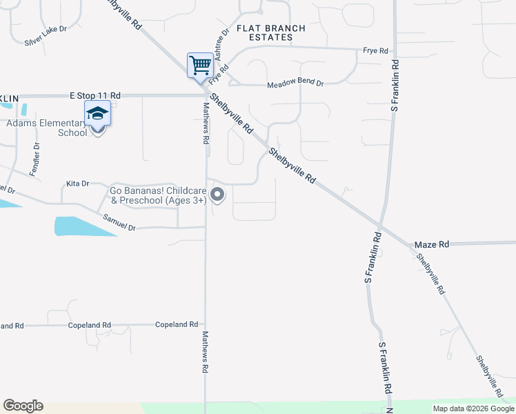 map of restaurants, bars, coffee shops, grocery stores, and more near 7923 Park Ward Place in Indianapolis