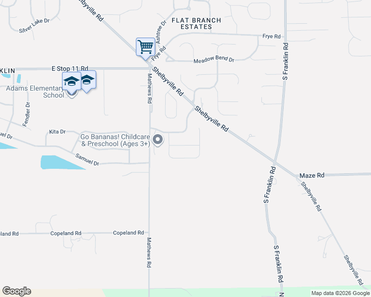 map of restaurants, bars, coffee shops, grocery stores, and more near 7923 Park Ward Place in Indianapolis