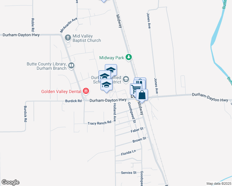 map of restaurants, bars, coffee shops, grocery stores, and more near 9455 Putney Drive in Durham