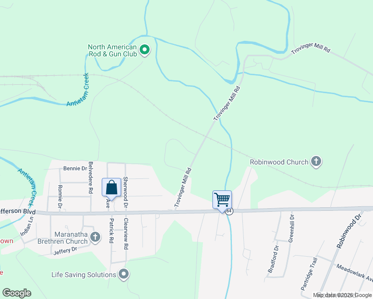 map of restaurants, bars, coffee shops, grocery stores, and more near Regent Circle in Washington County