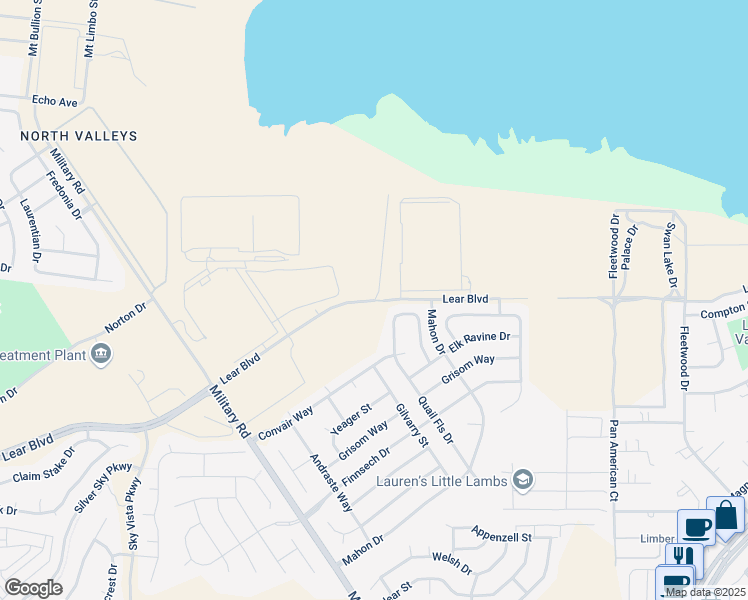 map of restaurants, bars, coffee shops, grocery stores, and more near 10800 Lear Boulevard in Reno