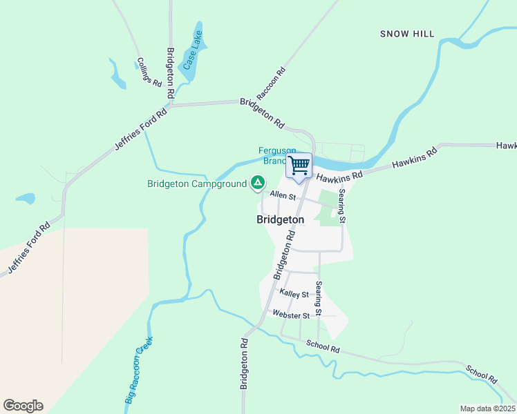 map of restaurants, bars, coffee shops, grocery stores, and more near 3099 Allen Street in Bridgeton