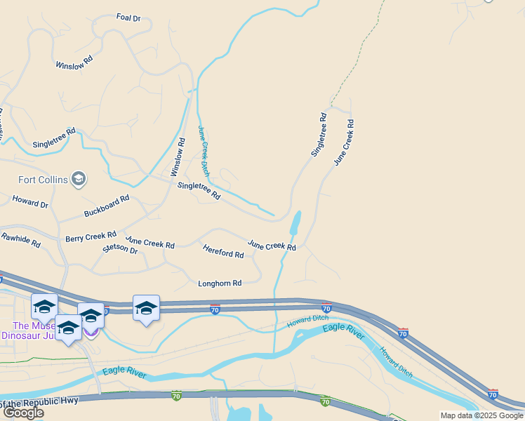 map of restaurants, bars, coffee shops, grocery stores, and more near 567 Singletree Road in Edwards