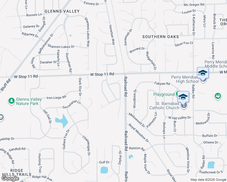 map of restaurants, bars, coffee shops, grocery stores, and more near 8111 Maple Stream Boulevard in Indianapolis