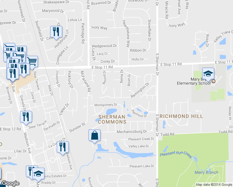 map of restaurants, bars, coffee shops, grocery stores, and more near 8131 Sheroak Court in Indianapolis