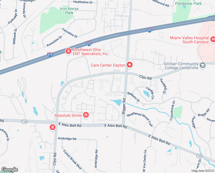 map of restaurants, bars, coffee shops, grocery stores, and more near 6701 Green Branch Drive in Centerville