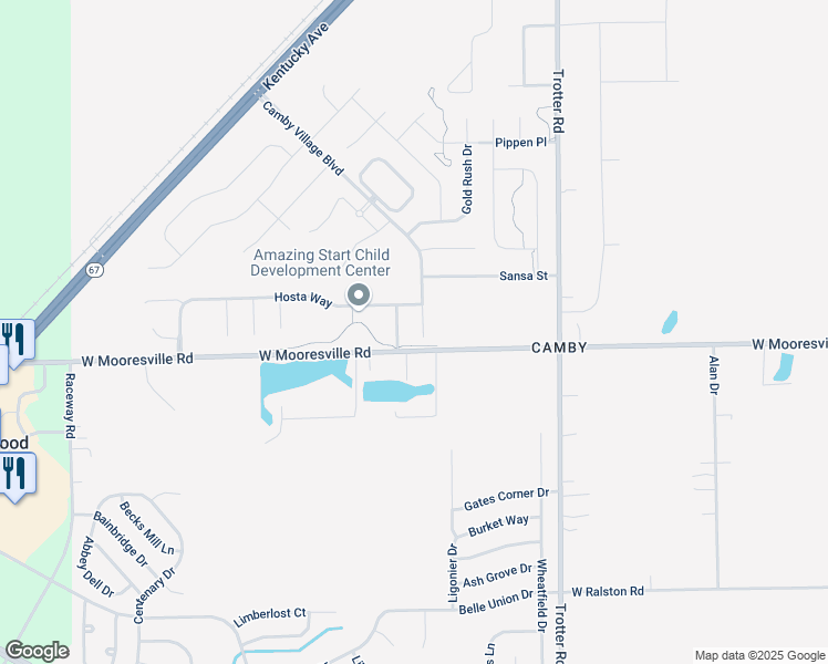 map of restaurants, bars, coffee shops, grocery stores, and more near 7928 Puckett Lane in Indianapolis