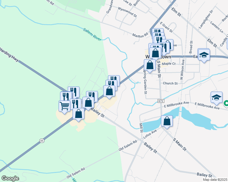 map of restaurants, bars, coffee shops, grocery stores, and more near 300 West Avenue in Woodstown