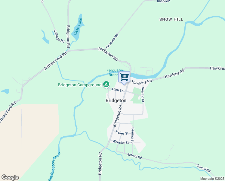 map of restaurants, bars, coffee shops, grocery stores, and more near 3099 Allen Street in Bridgeton