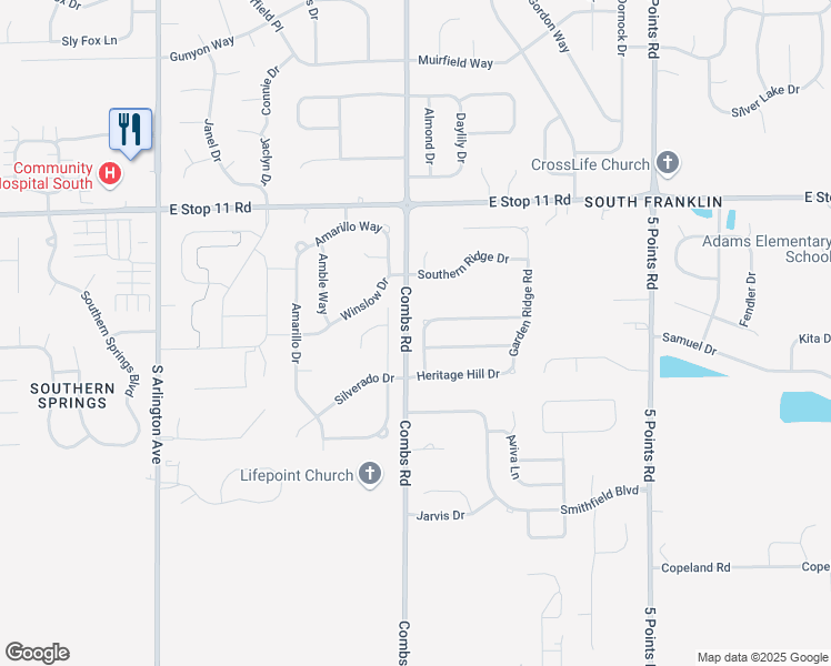 map of restaurants, bars, coffee shops, grocery stores, and more near 8236 Golden Ridge Lane in Indianapolis