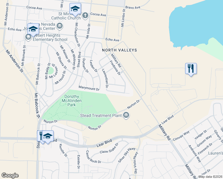 map of restaurants, bars, coffee shops, grocery stores, and more near 10981 Bloomsburg Drive in Reno