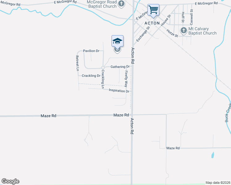 map of restaurants, bars, coffee shops, grocery stores, and more near 10831 Inspiration Drive in Indianapolis