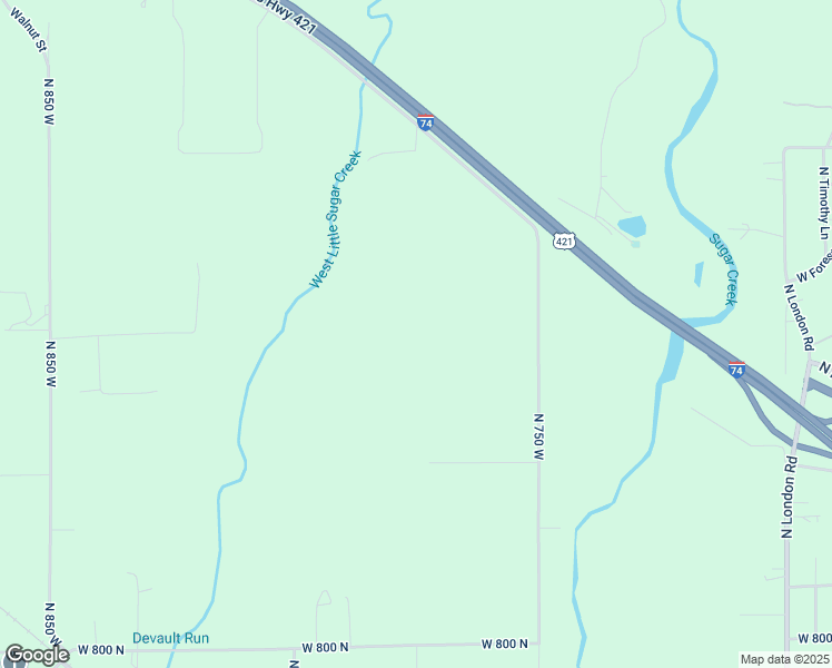map of restaurants, bars, coffee shops, grocery stores, and more near 8681 North 750 West in Fairland