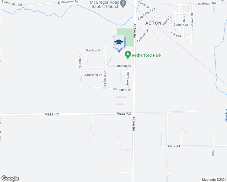 map of restaurants, bars, coffee shops, grocery stores, and more near 10831 Inspiration Drive in Indianapolis